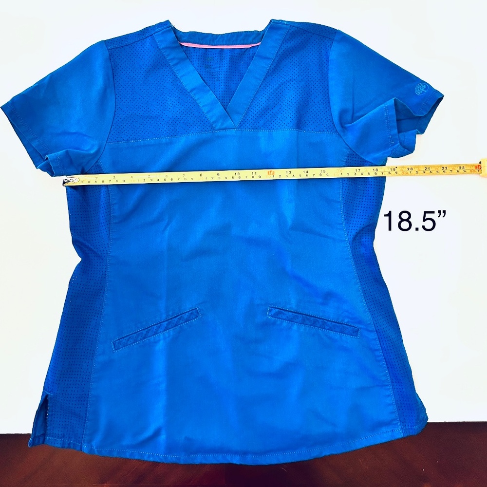 Scrubs Set Purple Label by Healing Hands in Royal Blue Size Medium Petite - Picture 11 of 12